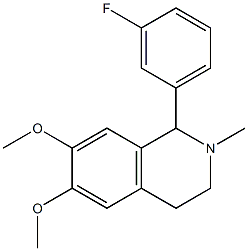 1-(3-fluorophenyl)-6,7-dimethoxy-2-methyl-1,2,3,4-tetrahydroisoquinoline Struktur