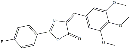 2-(4-fluorophenyl)-4-(3,4,5-trimethoxybenzylidene)-1,3-oxazol-5(4H)-one Struktur