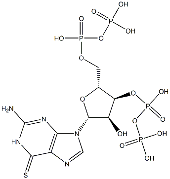 6-thioguanosine-3',5'-(bis)pyrophosphate Struktur