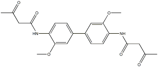 N,N'-(3,3'-Dimethoxy(1,1'-biphenyl)-4,4'-diyl)bis(3-oxobutanamide) Struktur