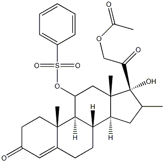 21-acetyloxy-11-benzenesulfonyloxy-17-hydroxy-16-methylpregn-4-ene-3,20-dione Struktur