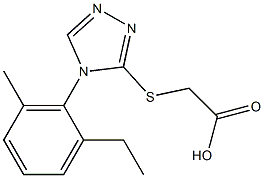 2-{[4-(2-ethyl-6-methylphenyl)-4H-1,2,4-triazol-3-yl]sulfanyl}acetic acid Struktur