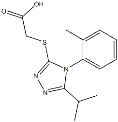 2-{[4-(2-methylphenyl)-5-(propan-2-yl)-4H-1,2,4-triazol-3-yl]sulfanyl}acetic acid Struktur