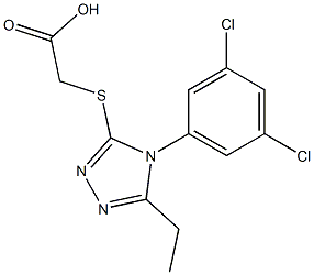 2-{[4-(3,5-dichlorophenyl)-5-ethyl-4H-1,2,4-triazol-3-yl]sulfanyl}acetic acid Struktur