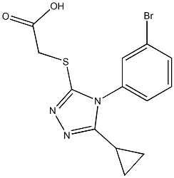 2-{[4-(3-bromophenyl)-5-cyclopropyl-4H-1,2,4-triazol-3-yl]sulfanyl}acetic acid Struktur