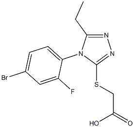 2-{[4-(4-bromo-2-fluorophenyl)-5-ethyl-4H-1,2,4-triazol-3-yl]sulfanyl}acetic acid Struktur