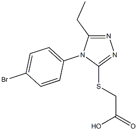 2-{[4-(4-bromophenyl)-5-ethyl-4H-1,2,4-triazol-3-yl]sulfanyl}acetic acid Struktur