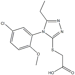 2-{[4-(5-chloro-2-methoxyphenyl)-5-ethyl-4H-1,2,4-triazol-3-yl]sulfanyl}acetic acid Struktur