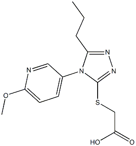 2-{[4-(6-methoxypyridin-3-yl)-5-propyl-4H-1,2,4-triazol-3-yl]sulfanyl}acetic acid Struktur