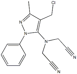 2-{[4-(chloromethyl)-3-methyl-1-phenyl-1H-pyrazol-5-yl](cyanomethyl)amino}acetonitrile Struktur