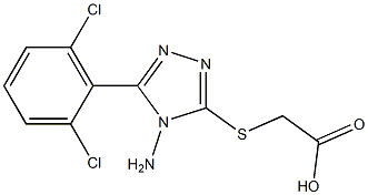 2-{[4-amino-5-(2,6-dichlorophenyl)-4H-1,2,4-triazol-3-yl]sulfanyl}acetic acid Struktur