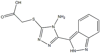 2-{[4-amino-5-(2H-indazol-3-yl)-4H-1,2,4-triazol-3-yl]sulfanyl}acetic acid Struktur