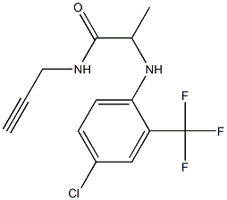 2-{[4-chloro-2-(trifluoromethyl)phenyl]amino}-N-(prop-2-yn-1-yl)propanamide Struktur