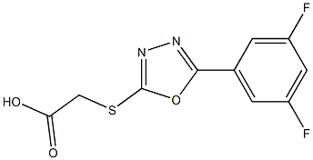 2-{[5-(3,5-difluorophenyl)-1,3,4-oxadiazol-2-yl]sulfanyl}acetic acid Struktur