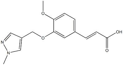 3-{4-methoxy-3-[(1-methyl-1H-pyrazol-4-yl)methoxy]phenyl}prop-2-enoic acid Struktur