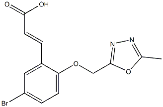 3-{5-bromo-2-[(5-methyl-1,3,4-oxadiazol-2-yl)methoxy]phenyl}prop-2-enoic acid Struktur