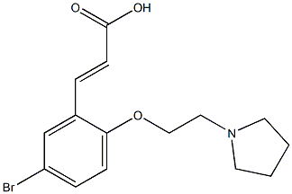 3-{5-bromo-2-[2-(pyrrolidin-1-yl)ethoxy]phenyl}prop-2-enoic acid Struktur