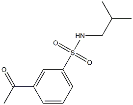 3-acetyl-N-(2-methylpropyl)benzene-1-sulfonamide Struktur