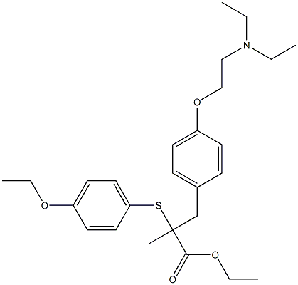 ETHYL 3-(4-(2-(DIETHYLAMINO)ETHOXY)PHENYL)-2-(4-ETHOXYPHENYLTHIO)-2-METHYLPROPANOATE Struktur