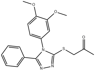 2-Propanone,  1-[[4-(3,4-dimethoxyphenyl)-5-phenyl-4H-1,2,4-triazol-3-yl]thio]- Struktur