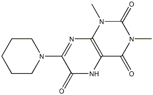 2,4,6(3H)-Pteridinetrione,  1,5-dihydro-1,3-dimethyl-7-(1-piperidinyl)- Struktur