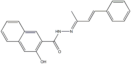 3-hydroxy-N'-[(E,2E)-1-methyl-3-phenyl-2-propenylidene]-2-naphthohydrazide Struktur