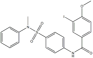 3-iodo-4-methoxy-N-{4-[(methylanilino)sulfonyl]phenyl}benzamide Struktur