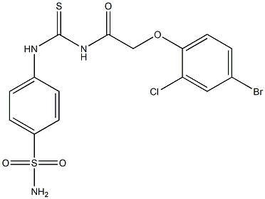 4-[({[2-(4-bromo-2-chlorophenoxy)acetyl]amino}carbothioyl)amino]benzenesulfonamide Struktur