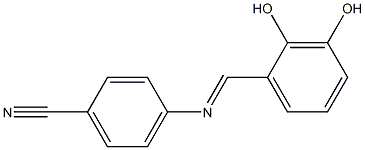 4-{[(E)-(2,3-dihydroxyphenyl)methylidene]amino}benzonitrile Struktur