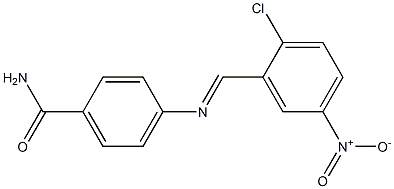 4-{[(E)-(2-chloro-5-nitrophenyl)methylidene]amino}benzamide Struktur