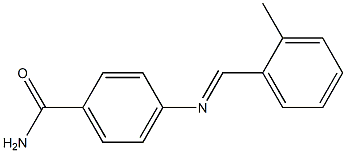 4-{[(E)-(2-methylphenyl)methylidene]amino}benzamide Struktur