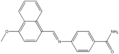 4-{[(E)-(4-methoxy-1-naphthyl)methylidene]amino}benzamide Struktur