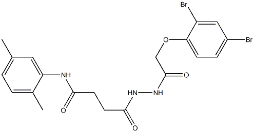 4-{2-[2-(2,4-dibromophenoxy)acetyl]hydrazino}-N-(2,5-dimethylphenyl)-4-oxobutanamide Struktur