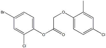 4-bromo-2-chlorophenyl 2-(4-chloro-2-methylphenoxy)acetate Struktur