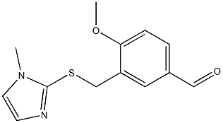 4-methoxy-3-{[(1-methyl-1H-imidazol-2-yl)sulfanyl]methyl}benzaldehyde Struktur