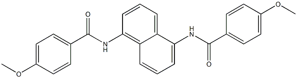 4-methoxy-N-{5-[(4-methoxybenzoyl)amino]-1-naphthyl}benzamide Struktur