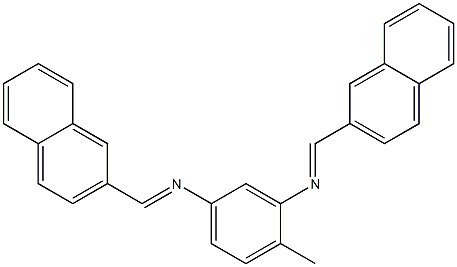 N-(2-methyl-5-{[(E)-2-naphthylmethylidene]amino}phenyl)-N-[(E)-2-naphthylmethylidene]amine Struktur