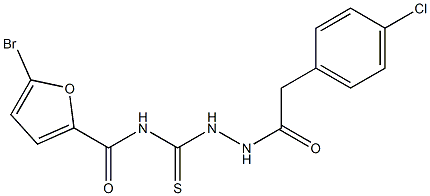 5-bromo-N-({2-[2-(4-chlorophenyl)acetyl]hydrazino}carbothioyl)-2-furamide Struktur