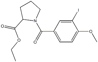 ethyl 1-(3-iodo-4-methoxybenzoyl)-2-pyrrolidinecarboxylate Struktur