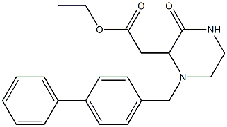 ethyl 2-[1-([1,1'-biphenyl]-4-ylmethyl)-3-oxo-2-piperazinyl]acetate Struktur