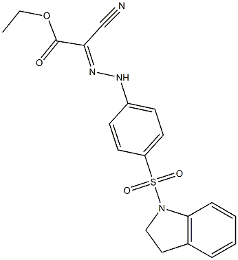 ethyl 2-cyano-2-{(E)-2-[4-(2,3-dihydro-1H-indol-1-ylsulfonyl)phenyl]hydrazono}acetate Struktur