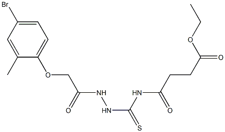 ethyl 4-[({2-[2-(4-bromo-2-methylphenoxy)acetyl]hydrazino}carbothioyl)amino]-4-oxobutanoate Struktur