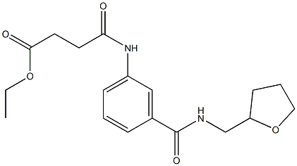 ethyl 4-oxo-4-(3-{[(tetrahydro-2-furanylmethyl)amino]carbonyl}anilino)butanoate Struktur