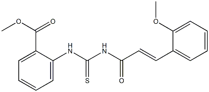 methyl 2-[({[(E)-3-(2-methoxyphenyl)-2-propenoyl]amino}carbothioyl)amino]benzoate Struktur