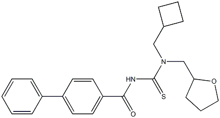 N'-([1,1'-biphenyl]-4-ylcarbonyl)-N-(cyclobutylmethyl)-N-(tetrahydro-2-furanylmethyl)thiourea Struktur