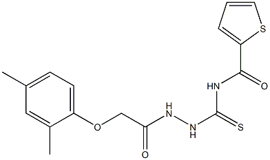 N-({2-[2-(2,4-dimethylphenoxy)acetyl]hydrazino}carbothioyl)-2-thiophenecarboxamide Struktur