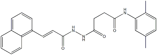 N-(2,5-dimethylphenyl)-4-{2-[(E)-3-(1-naphthyl)-2-propenoyl]hydrazino}-4-oxobutanamide Struktur