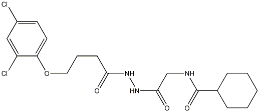 N-(2-{2-[4-(2,4-dichlorophenoxy)butanoyl]hydrazino}-2-oxoethyl)cyclohexanecarboxamide Struktur