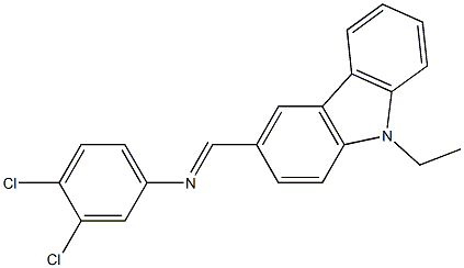 3,4-dichloro-N-[(E)-(9-ethyl-9H-carbazol-3-yl)methylidene]aniline Struktur