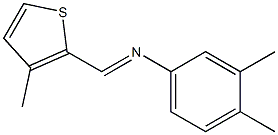 3,4-dimethyl-N-[(E)-(3-methyl-2-thienyl)methylidene]aniline Struktur